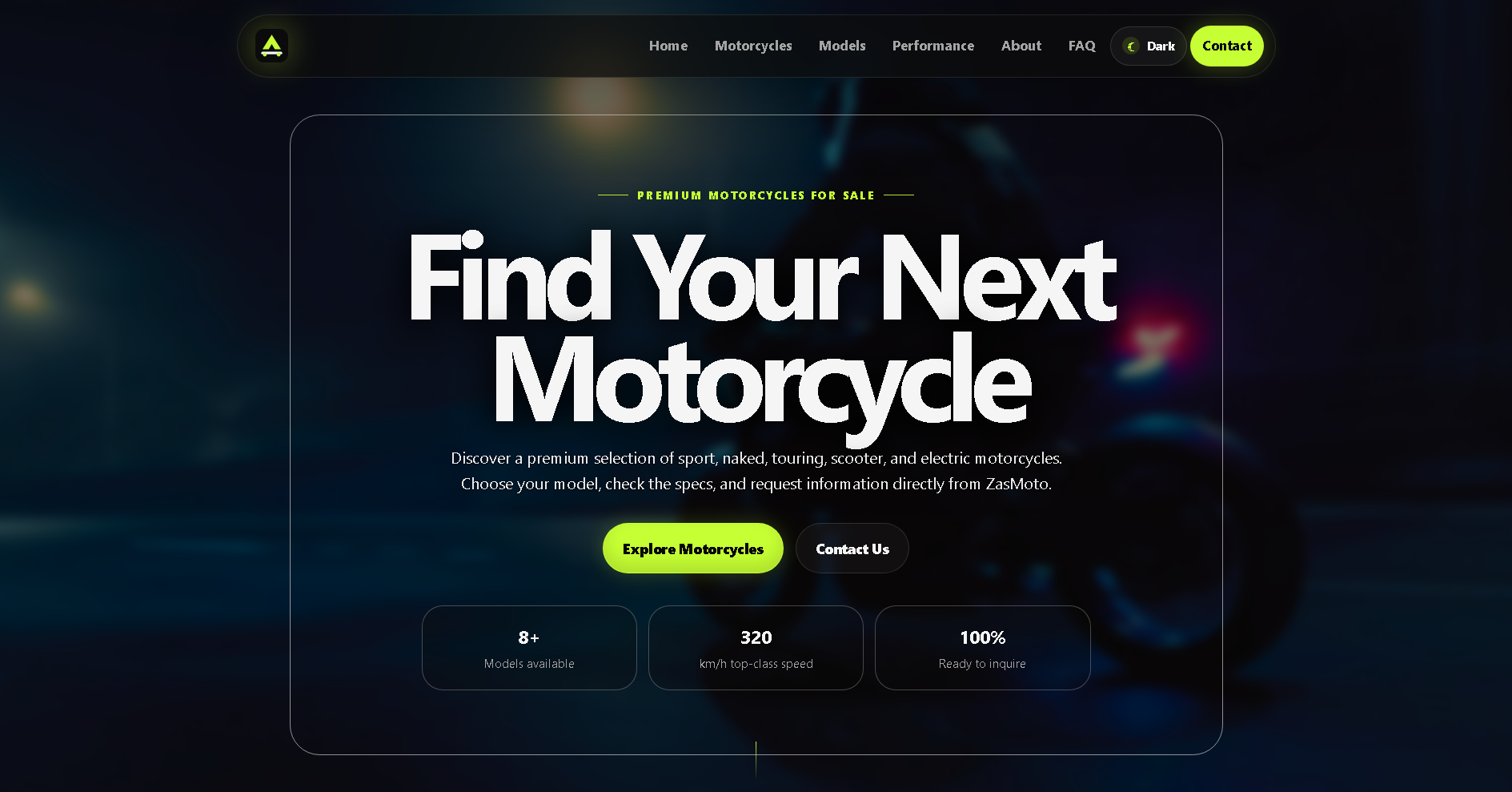 Motorcycle Website website design preview by ZasCoding